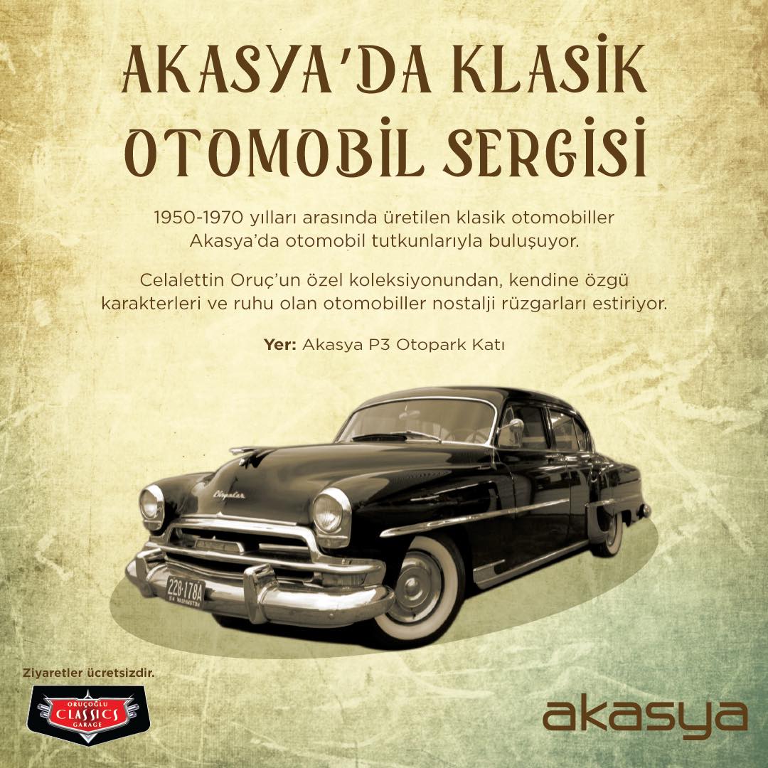 Akasya’da Klasik Otomobil Sergisi