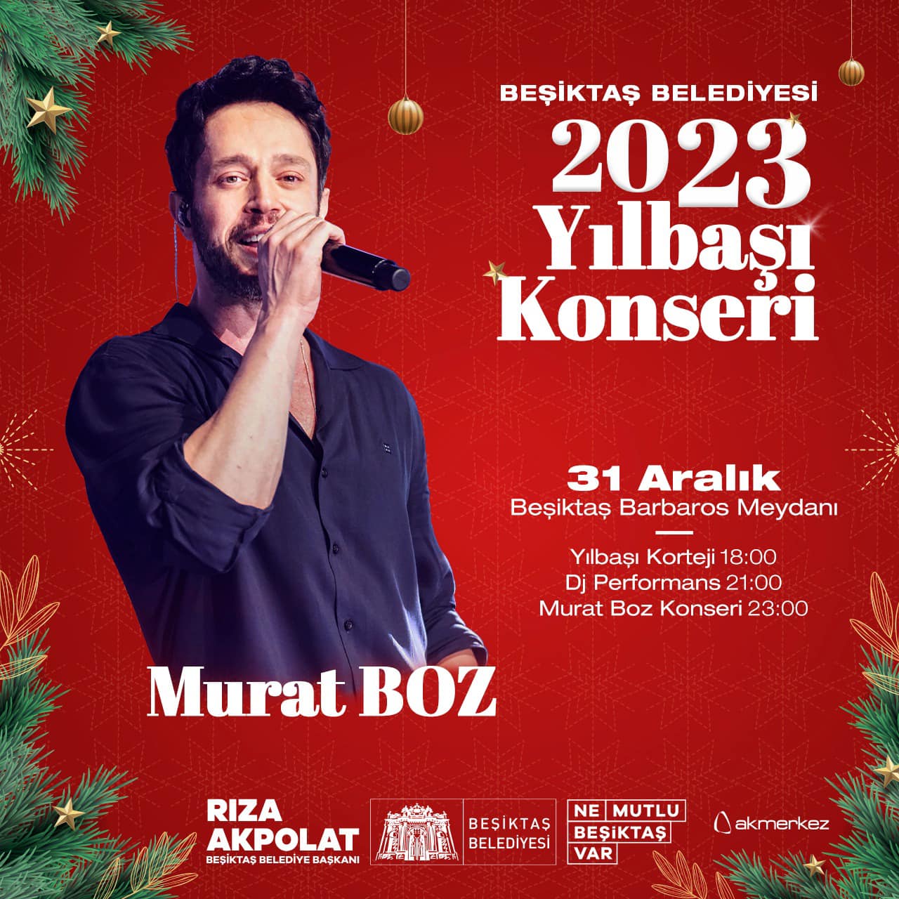 Murat Boz Beşiktaş 2023 Yılbaşı Konseri Ücretsiz
